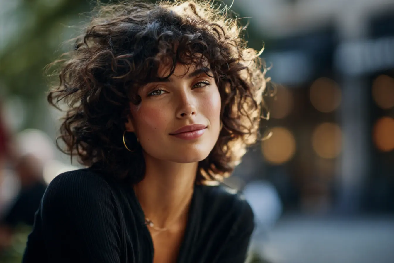 Variações do corte chanel para cabelo ondulado e cacheado com diferentes camadas e comprimentos