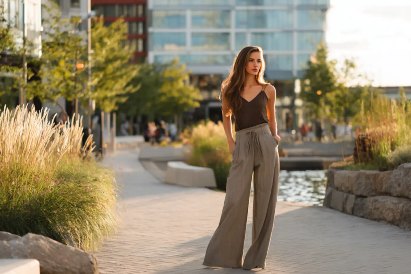 Comprimento ideal da barra da calça pantalona para alongar a silhueta