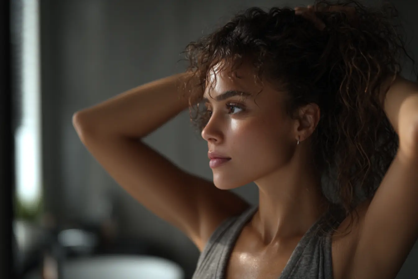 Detalhe da fibra capilar após o uso de guanidina com mudança na estrutura do fio