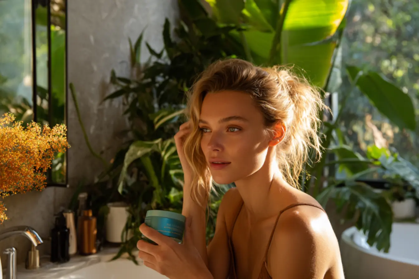 Resultado antes e depois com máscara capilar vegana profissional em cabelos danificados