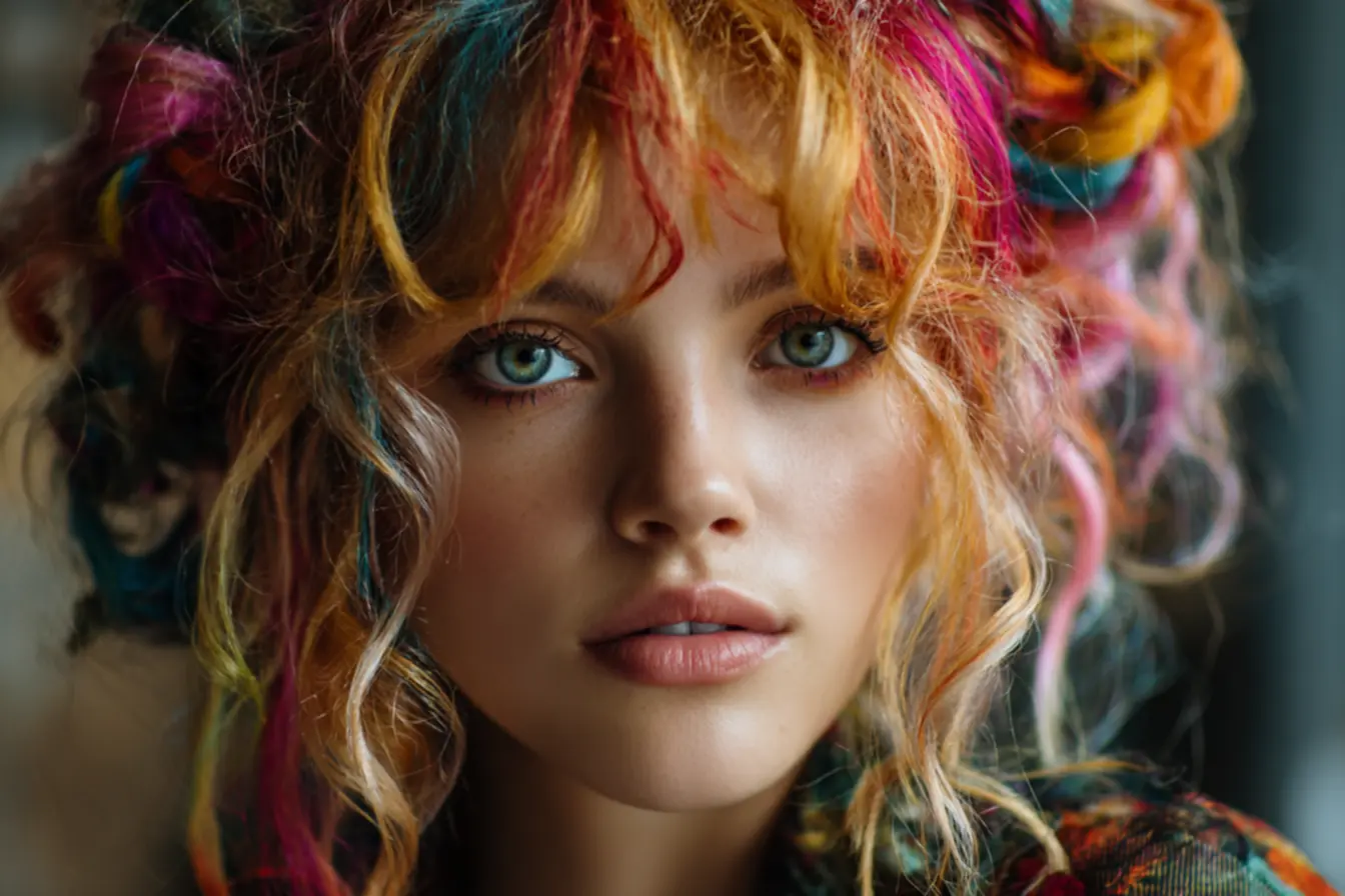 Dia do cabelo maluco com penteados criativos e coloridos para crianças e adultos