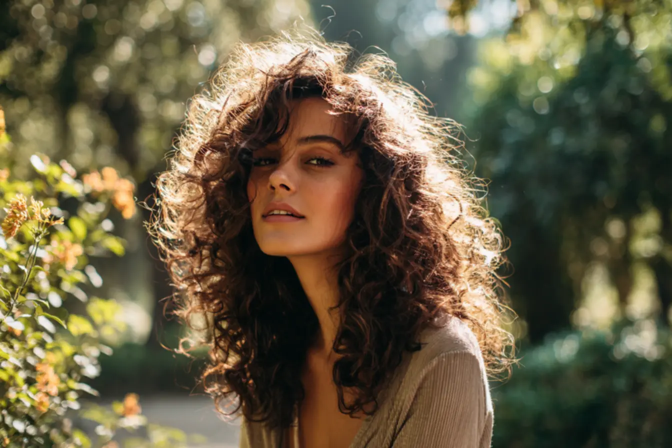 corte em camadas para cabelos cacheados com volume distribuido