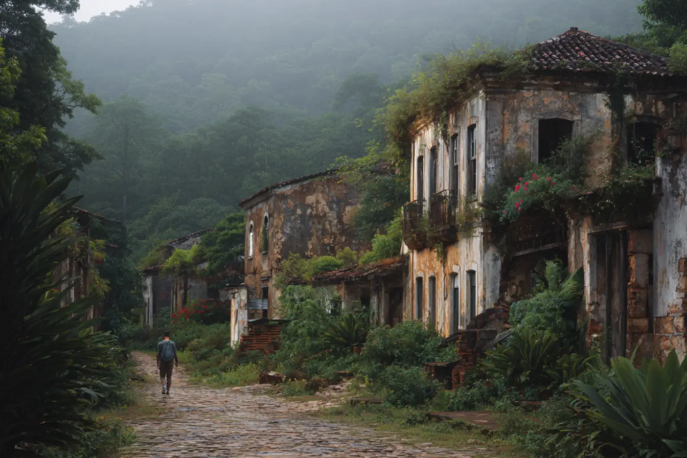Cidades fantasmas brasileiras com ruínas históricas e vilas abandonadas no interior do país