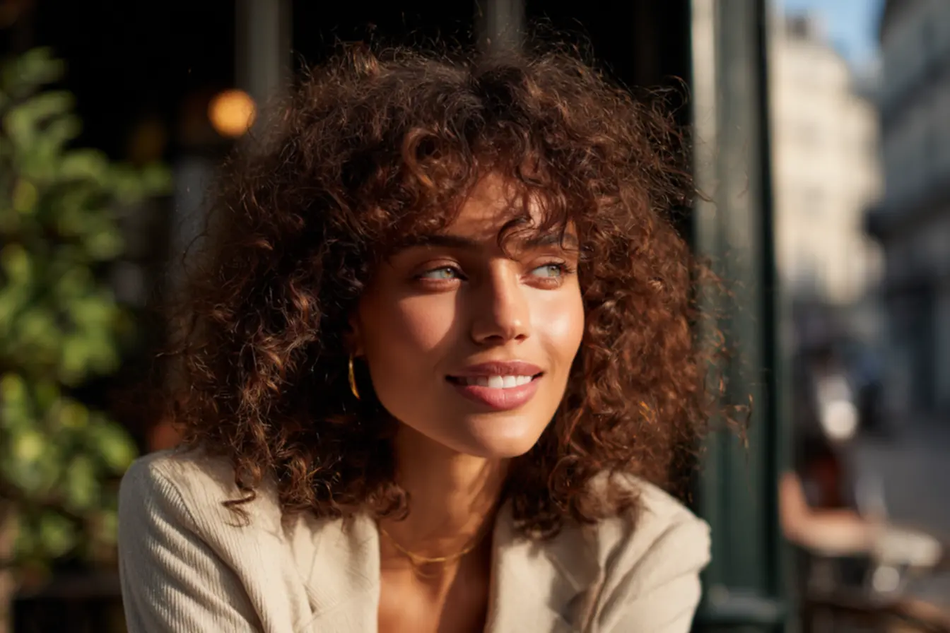 Corte chanel para cabelo cacheado curto valorizando volume natural e textura ondulada