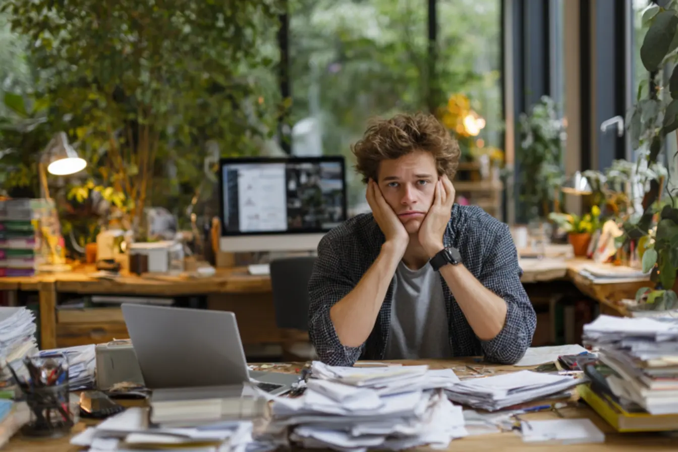 Pessoa planejando tarefas, gerenciamento de tempo, Evitando o cansaço de decidir tudo na hora