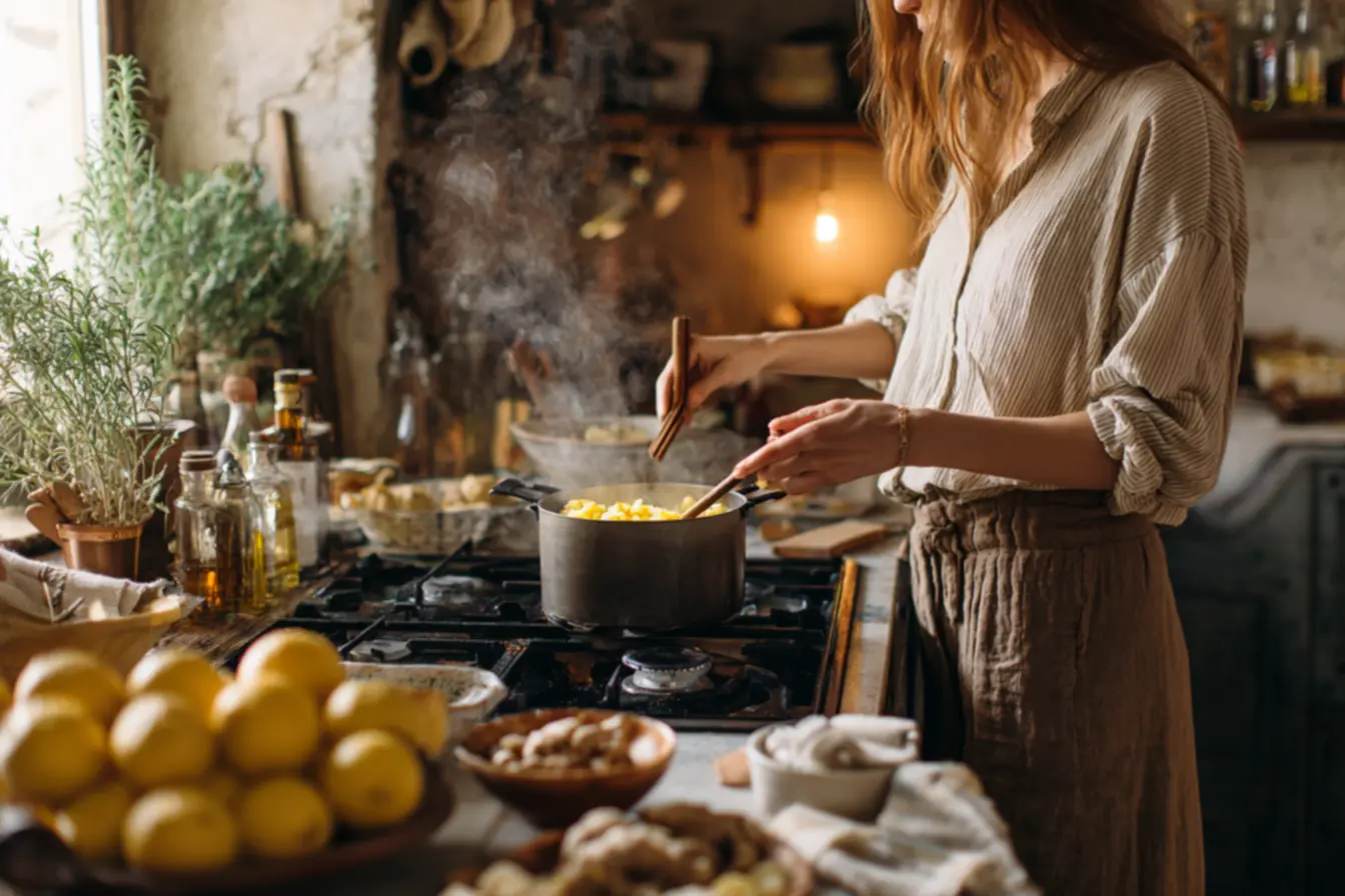Tabela de quantidades de casca de limão gengibre e canela para diferentes ambientes da casa