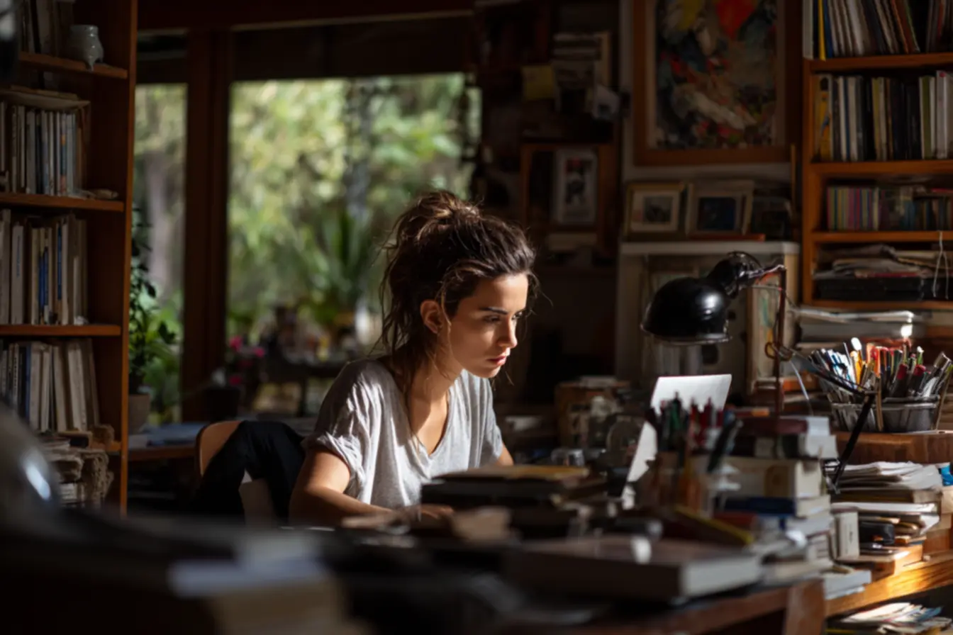 Pessoa utilizando um celular com a função Não Perturbe ativada para garantir Foco e Produtividade.