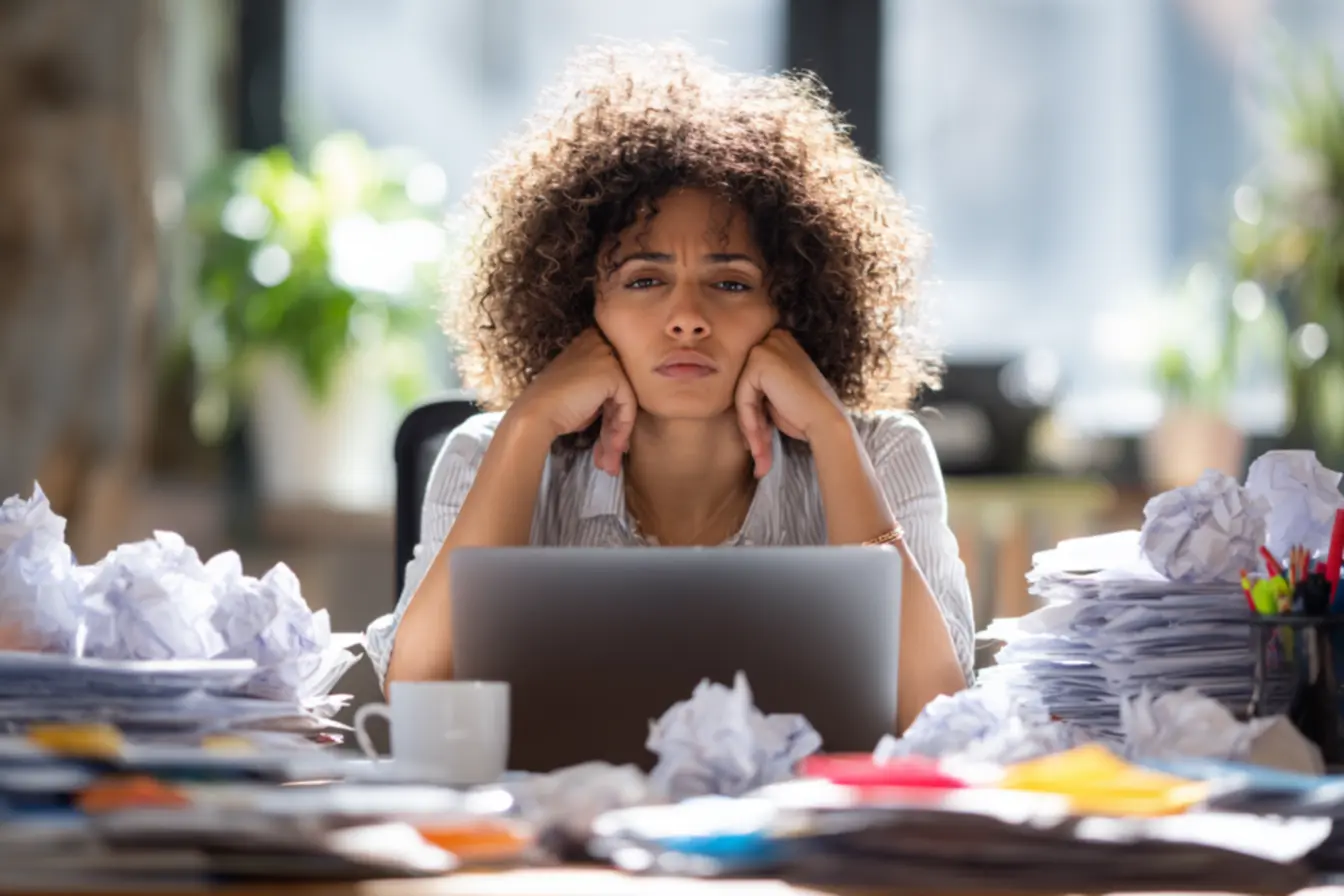 Mesa de trabalho organizada, com celular guardado na gaveta, demonstrando como ajustar o ambiente pode eliminar o detalhe no seu dia que rouba o foco.