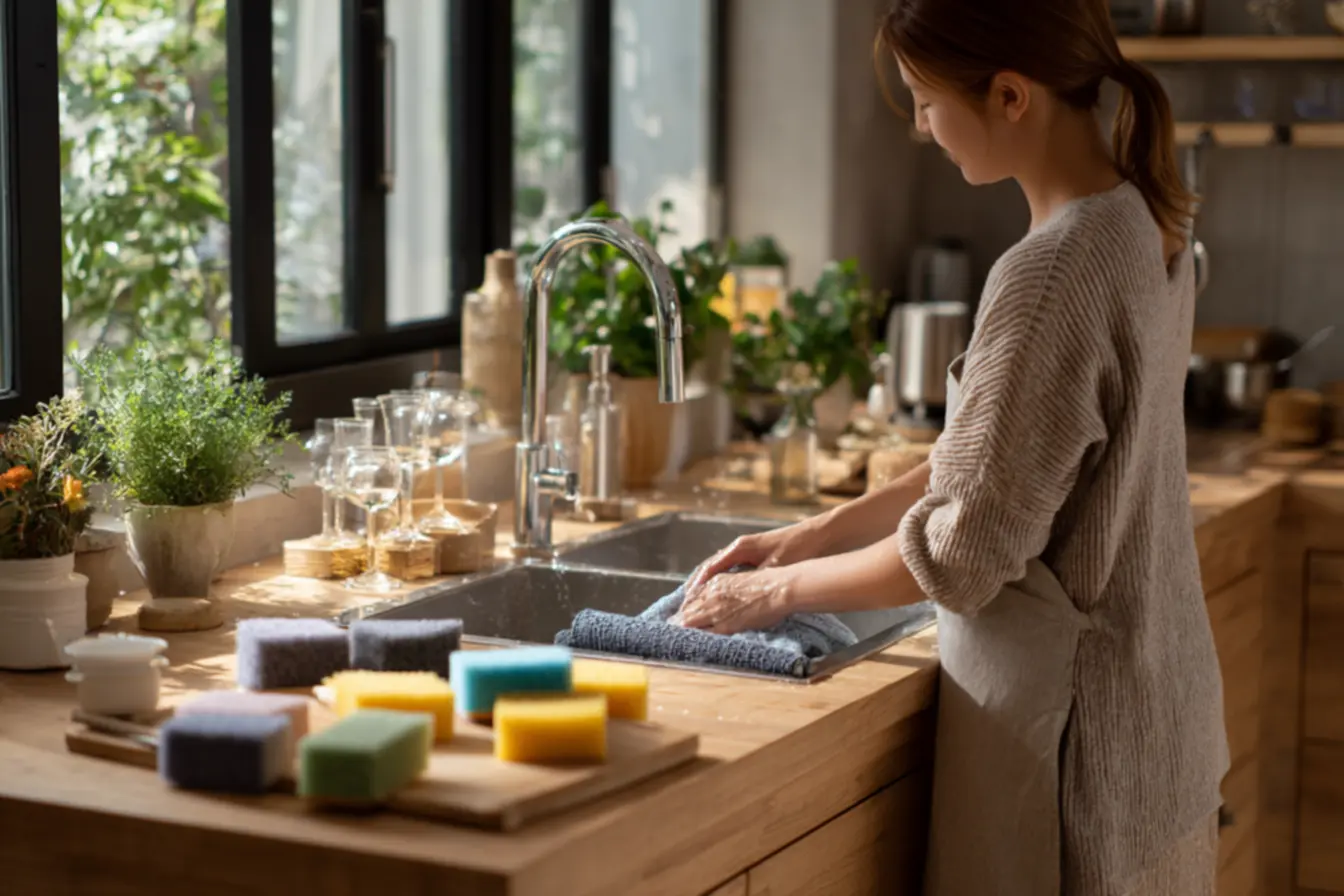 Cores da bucha de cozinha para evitar riscos em panelas antiaderentes e inox