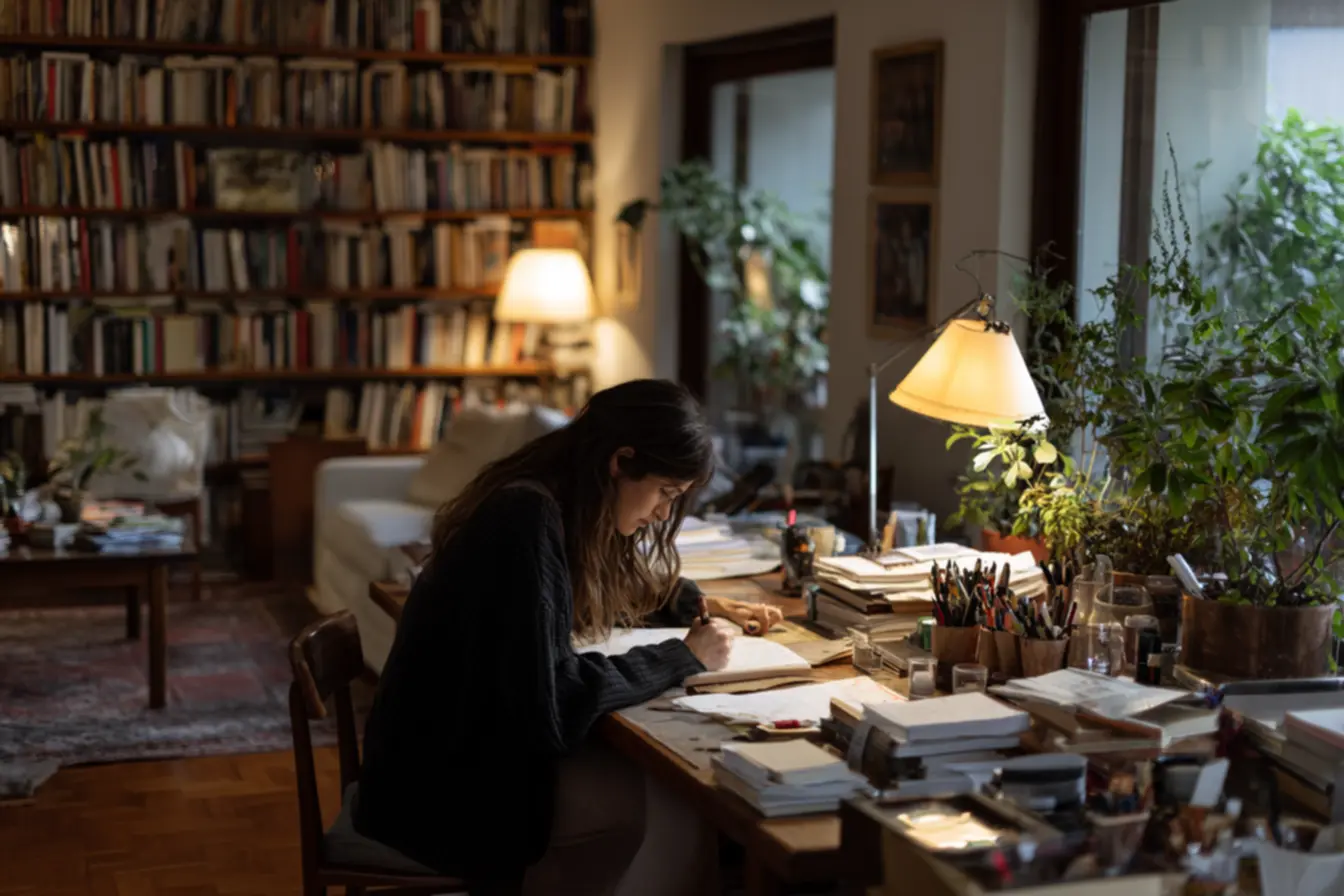 Ambiente de trabalho minimalista para aumentar foco e evitar distrações na escrita