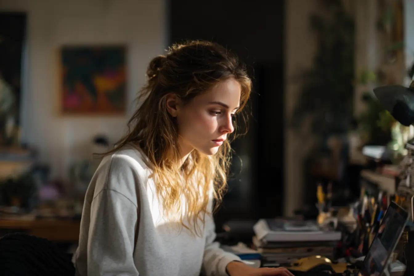 Organização do ambiente de trabalho para aumentar a concentração e evitar distrações visuais, buscando um foco com personagens aprimorado.