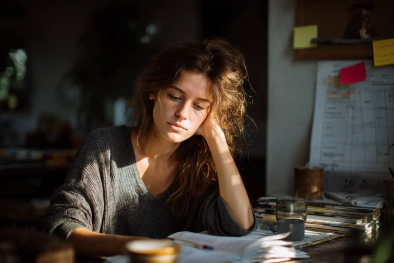 Pessoa organizando tarefas em um caderno, representando a organização pessoal e o ritual dos 10 minutos para produtividade.