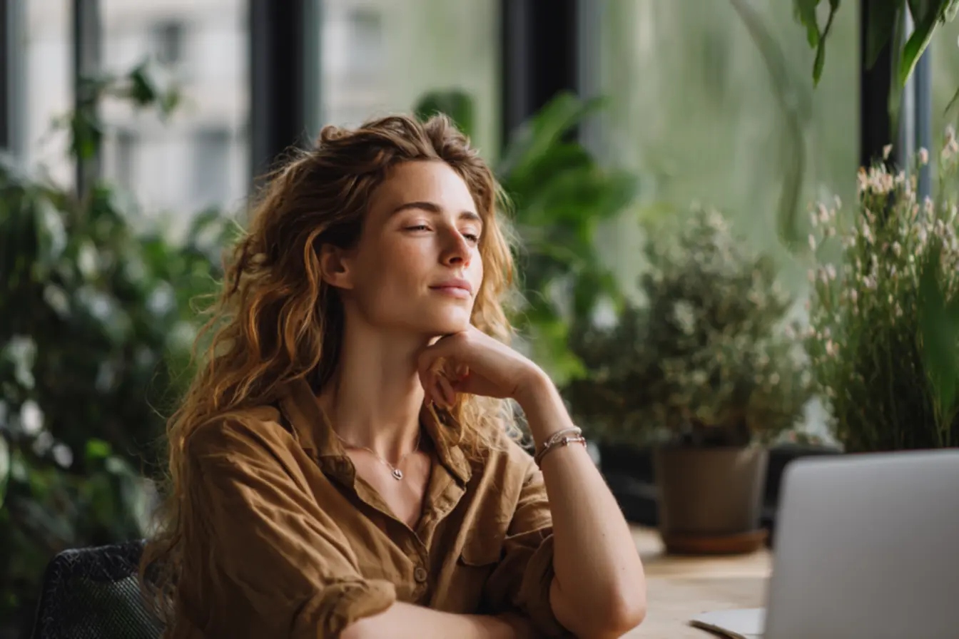 Mulher organizando sua agenda, aplicando um hábito simples matinal para aumentar a produtividade e a clareza mental.