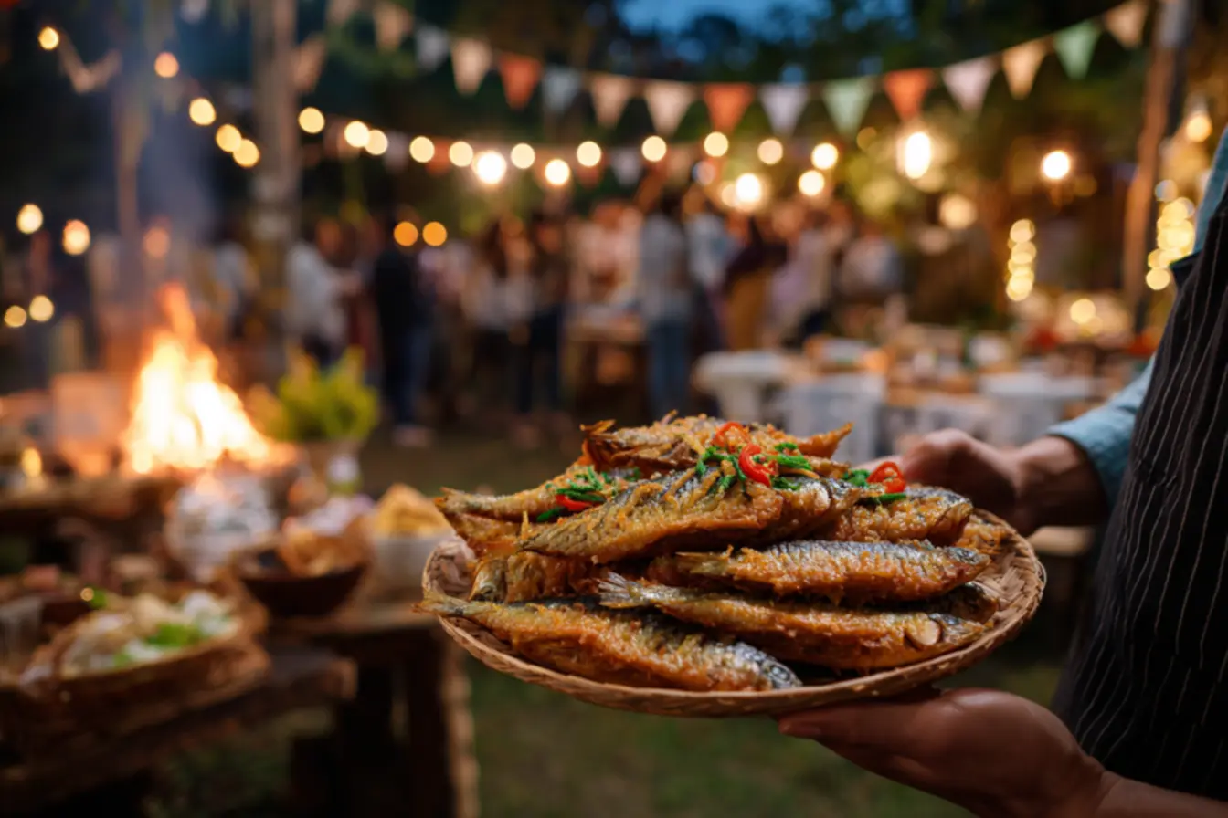 Passo a passo de preparo de crosta crocante para sardinha assada