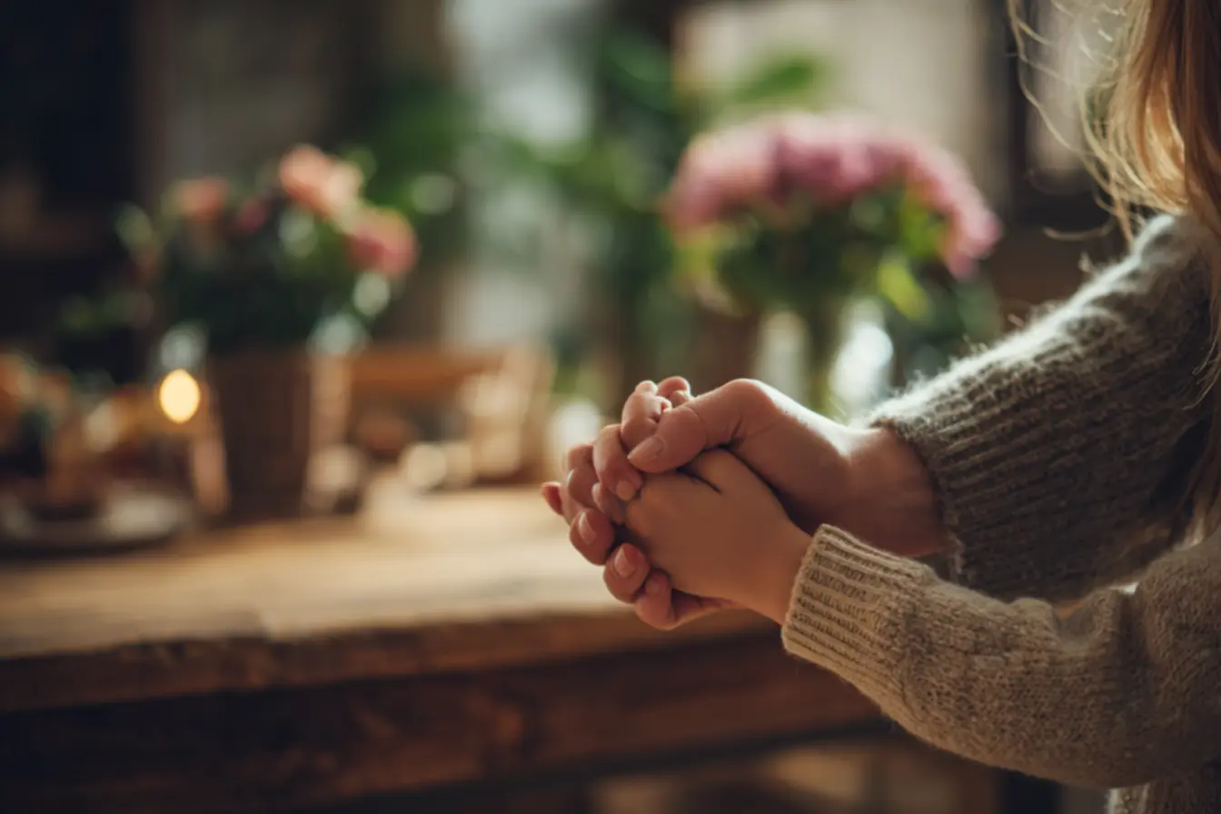 Imagem digital com cores quentes e elementos visuais de carinho materno