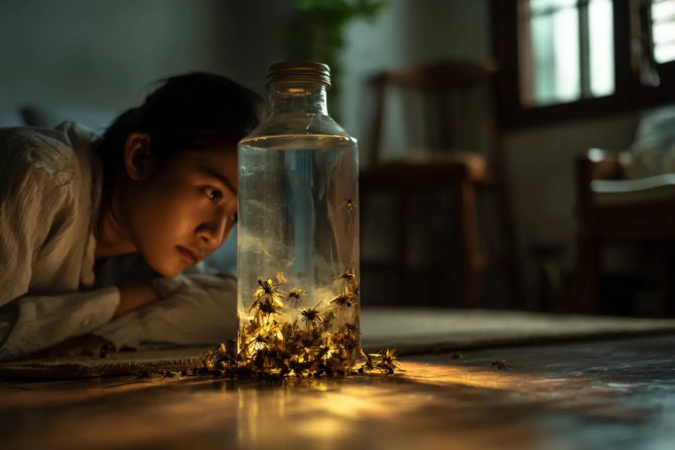 Detalhes da montagem da armadilha caseira para mosquitos com garrafa PET