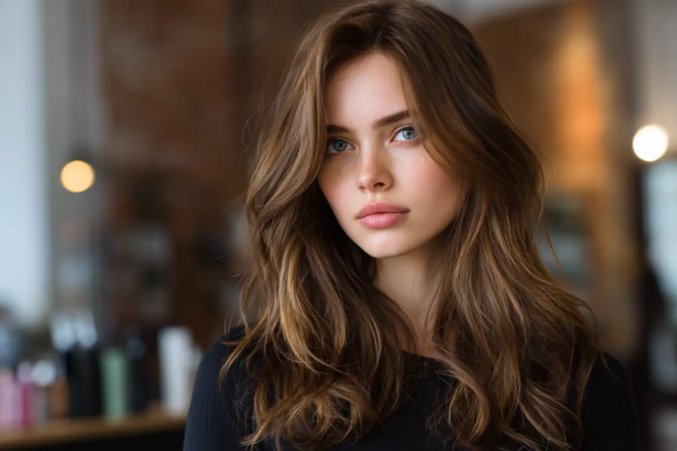 Cabelo castanho médio uniforme como opção prática e elegante