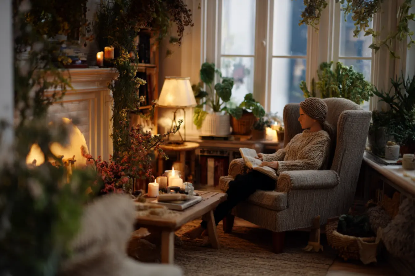 Objetos pessoais e decoração afetiva para ambiente de leitura
