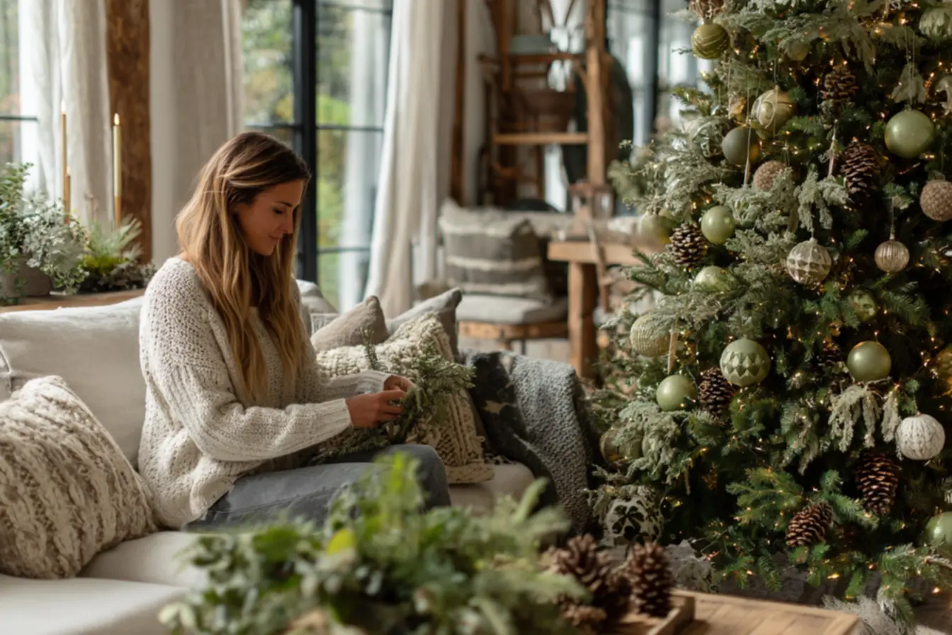 Tabela de tons de verde para decoração de Natal em diferentes estilos de ambientes
