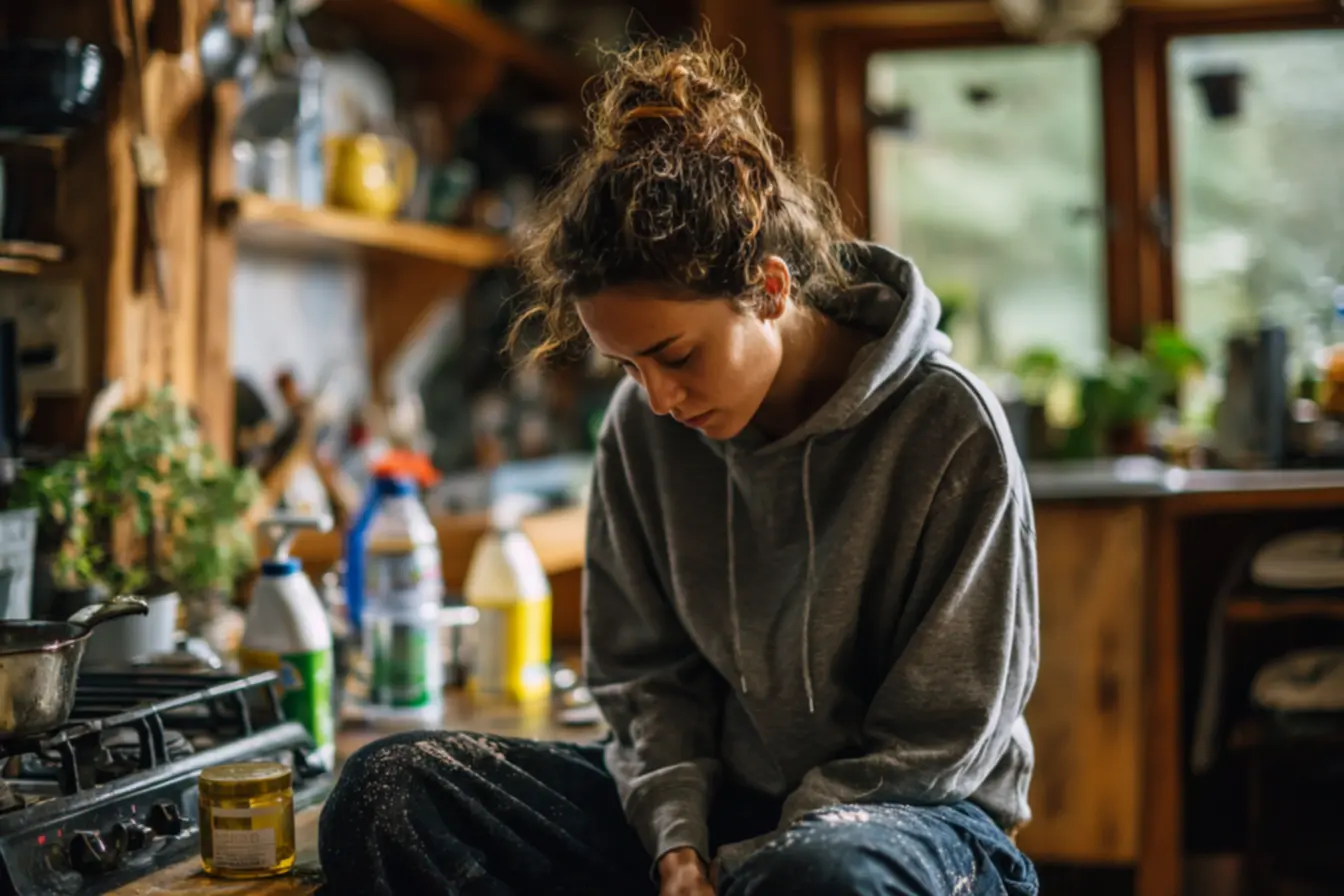 Bicarbonato de sódio e detergente neutro para remover manchas de óleo do jeans