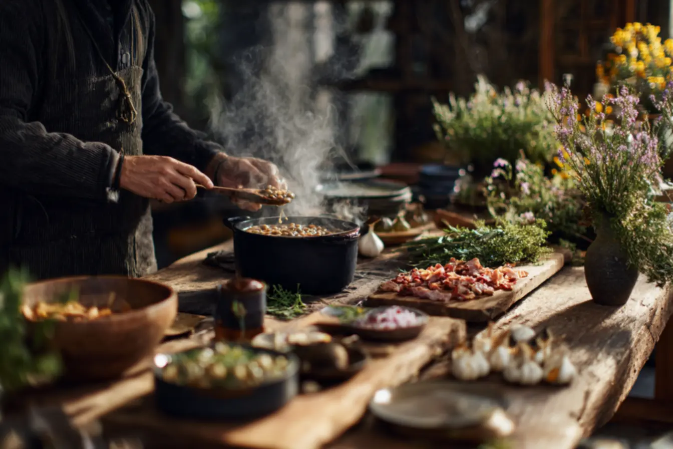 Feijão caipira caldo encorpado e sabor típico da culinária brasileira