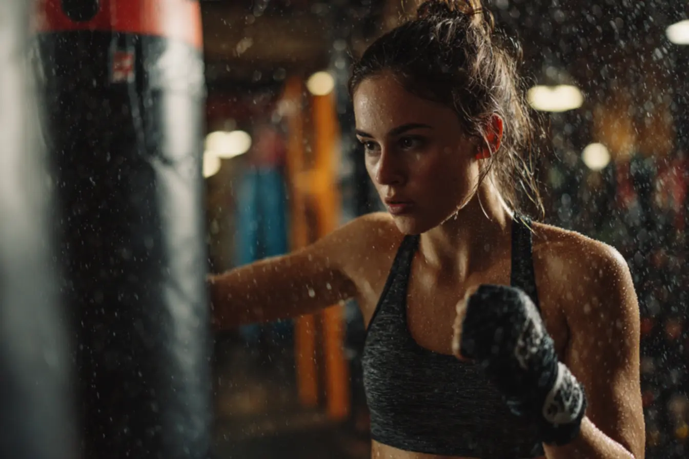 luvas femininas para treinos intensos em saco de pancadas no muay thai e boxe