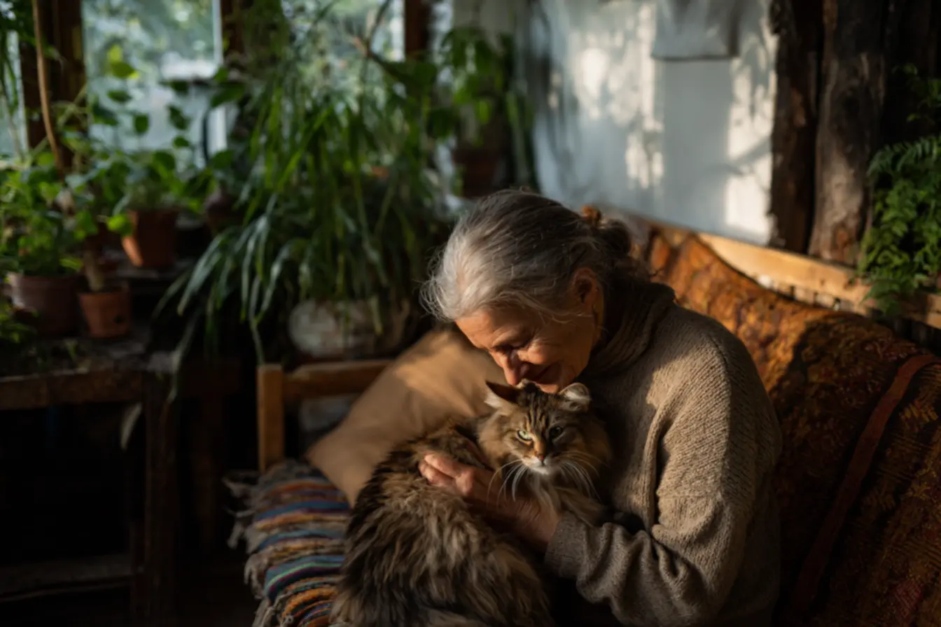 Gato persa sênior recebendo cuidados veterinários preventivos para viver mais