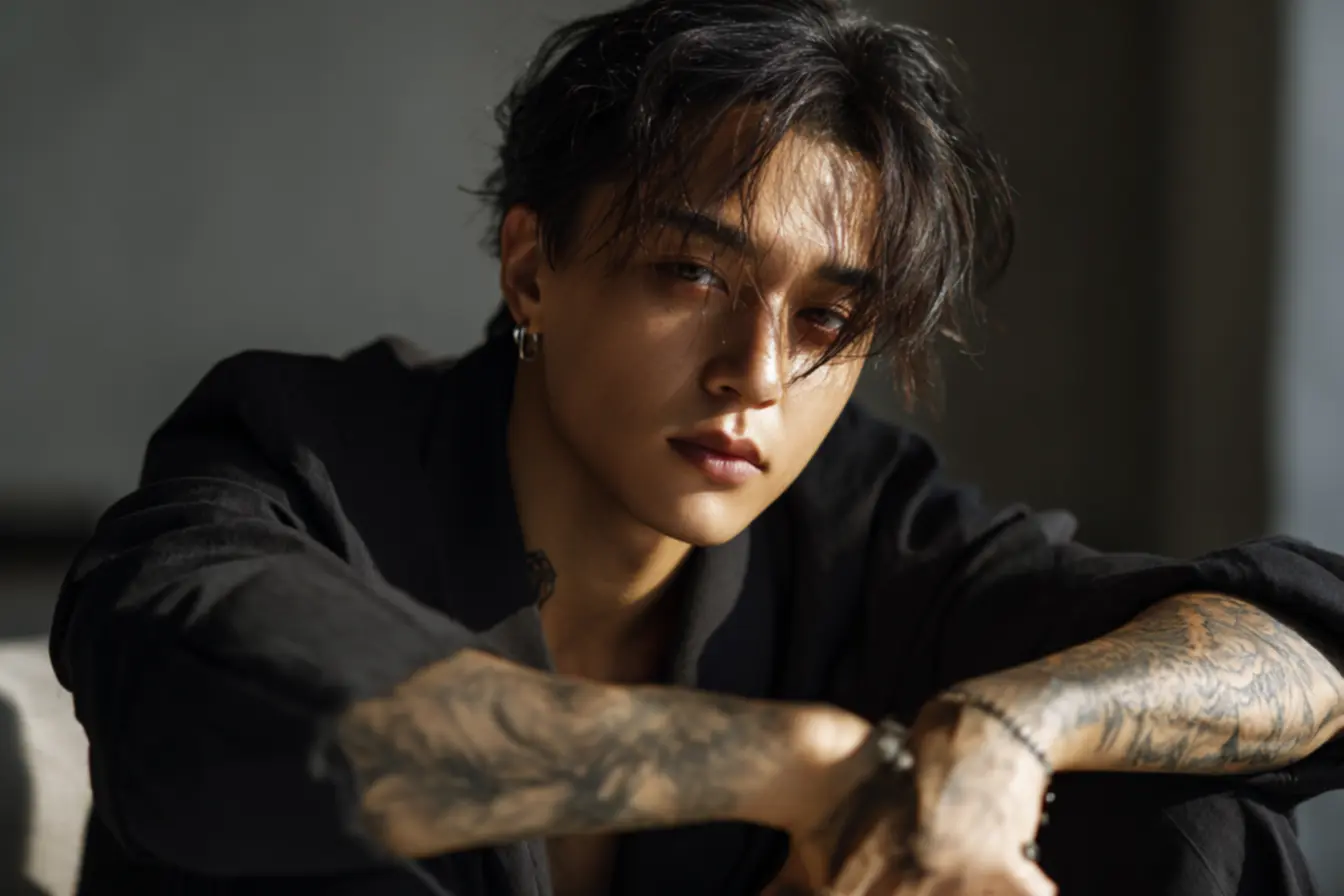 bracelete tatuado no antebraço com linhas finas e design geométrico