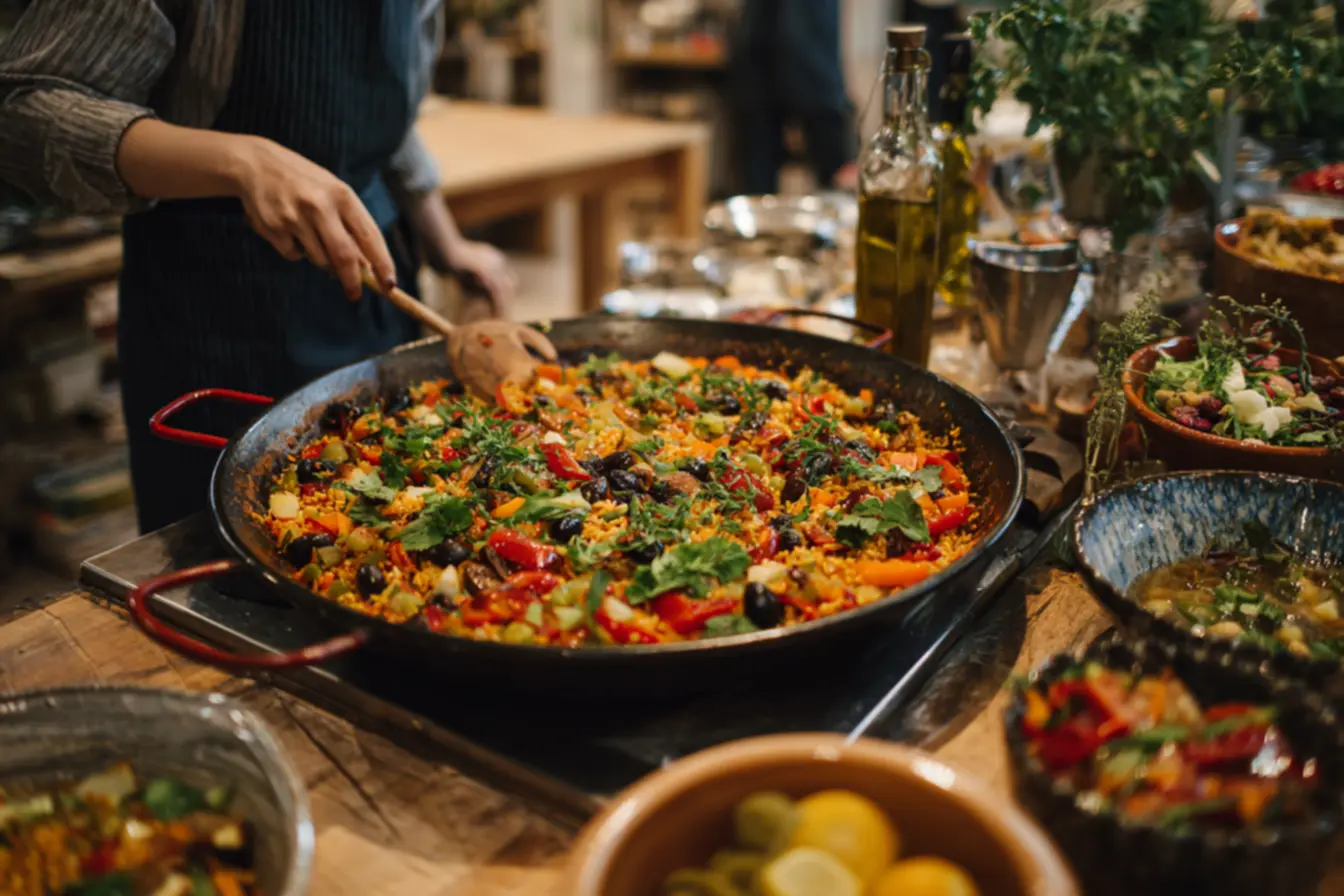 Combinação de legumes coloridos para arroz à grega nutritivo