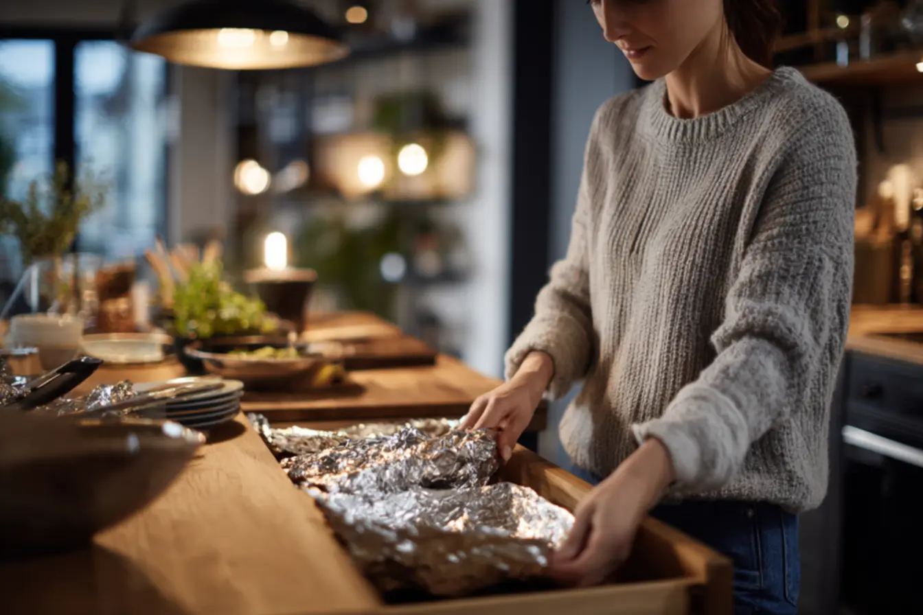 Proteja suas gavetas da cozinha com papel alumínio para aumentar a durabilidade