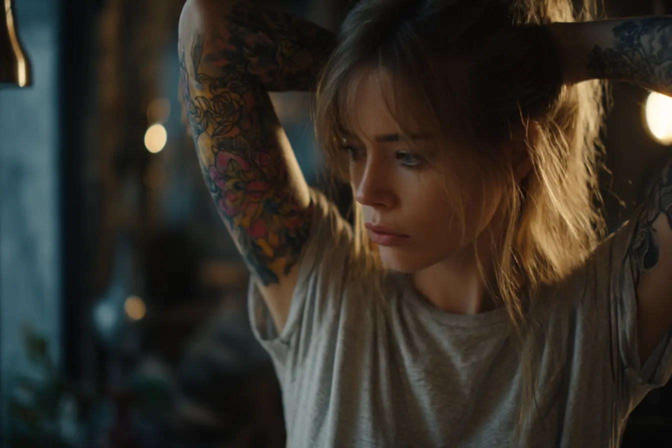 antes e depois combinando remoção a laser e cobertura de tatuagem