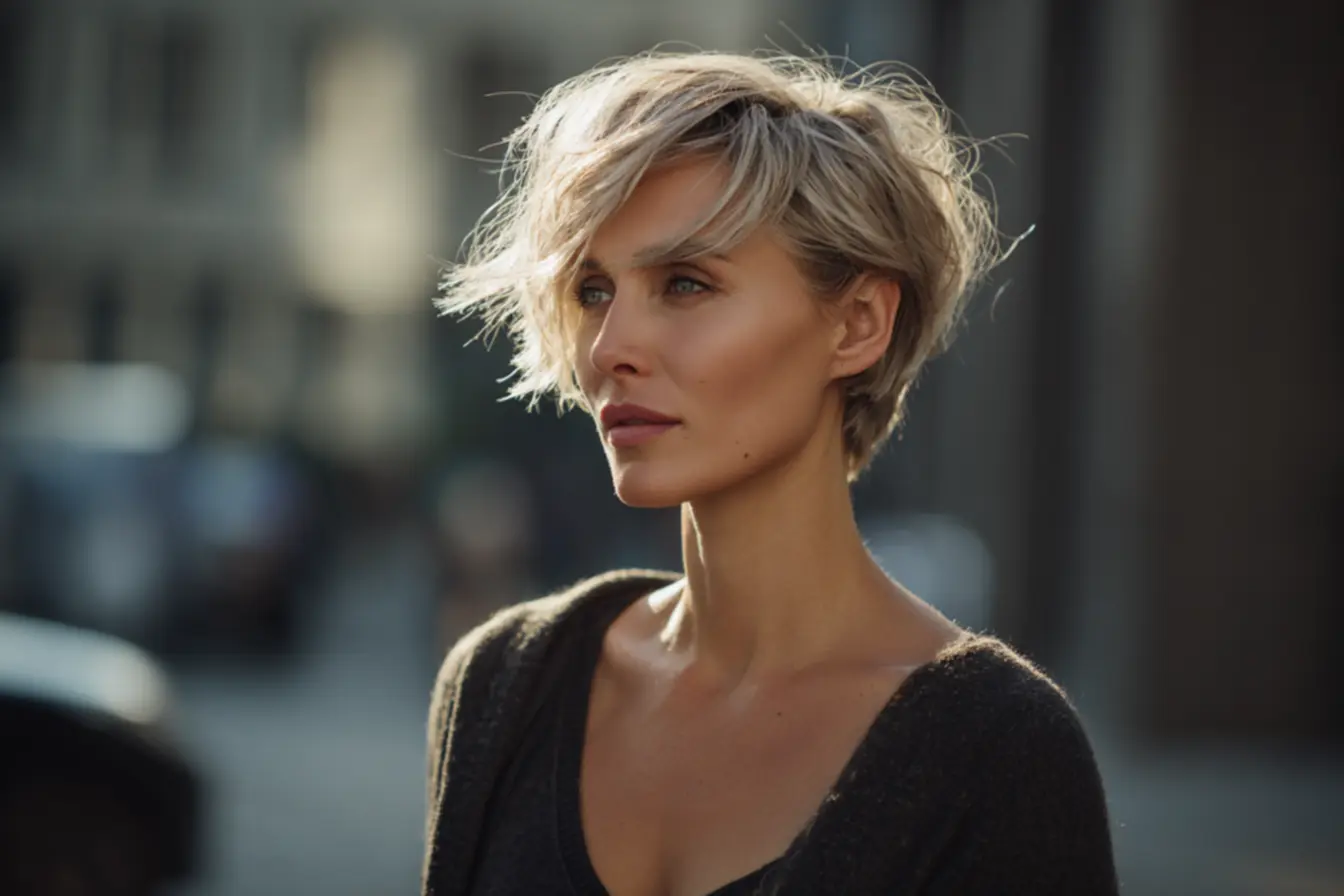 Cortes repicados para cabelo liso curto com movimento e volume equilibrado