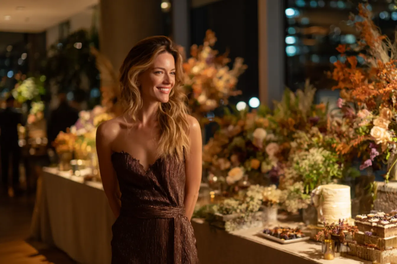 Decoração luxuosa para festa de 50 anos com mesa espelhada e flores nobres