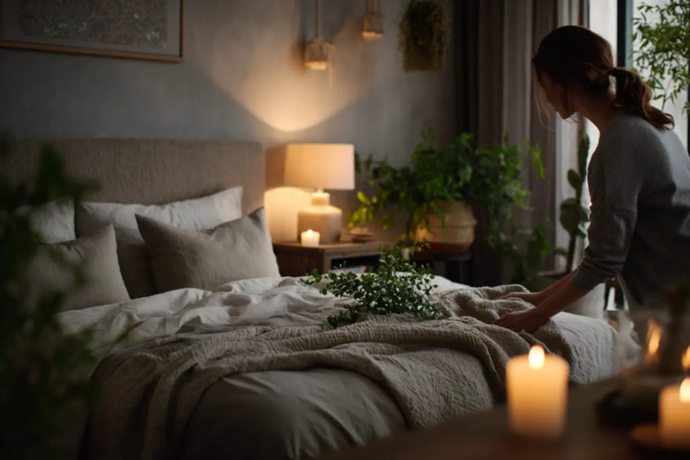 Ritual noturno com folha de louro para preparar o cérebro ao descanso