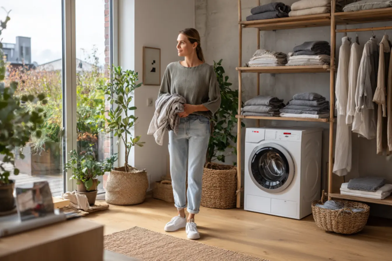 Apartamento pequeno com lava e seca instalada em área de serviço integrada