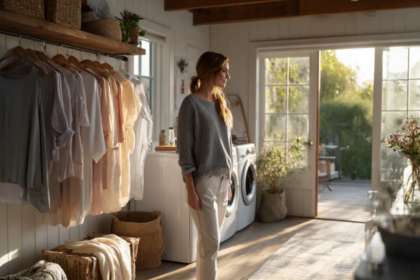 Máquina de lavar removendo odores de umidade das roupas