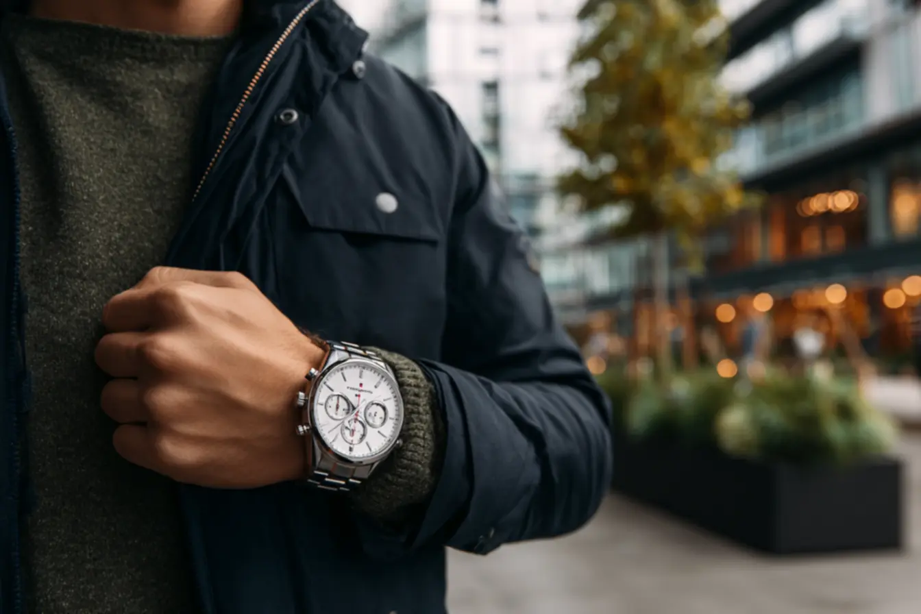 relógio prateado Tommy Hilfiger versátil para uso no dia a dia e em ocasiões sociais