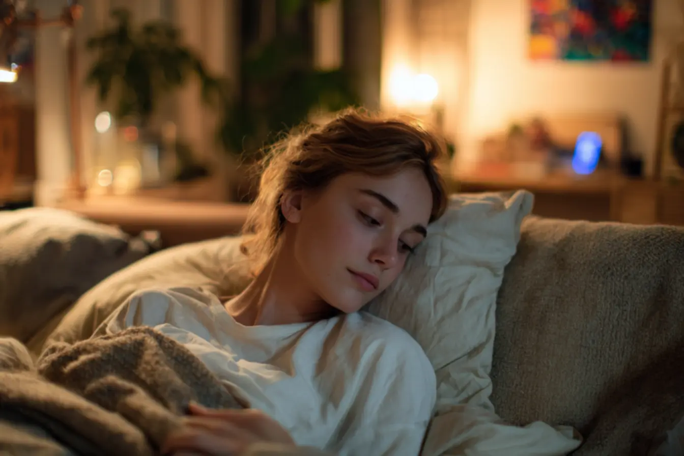 Pessoa mexendo no celular à noite com hormônios do sono e do estresse desregulados