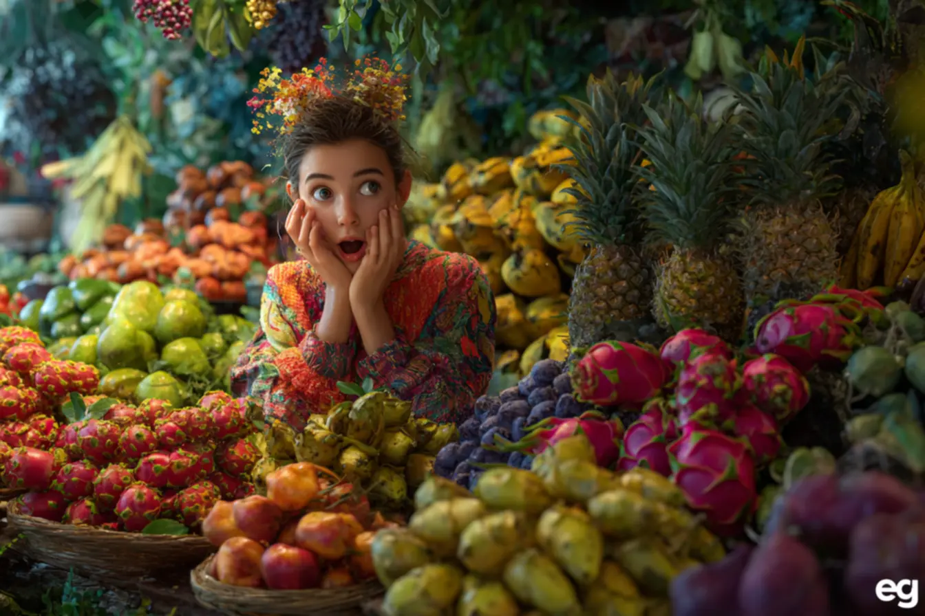 Variedade de frutas exóticas iniciando com a letra E para dieta saudável