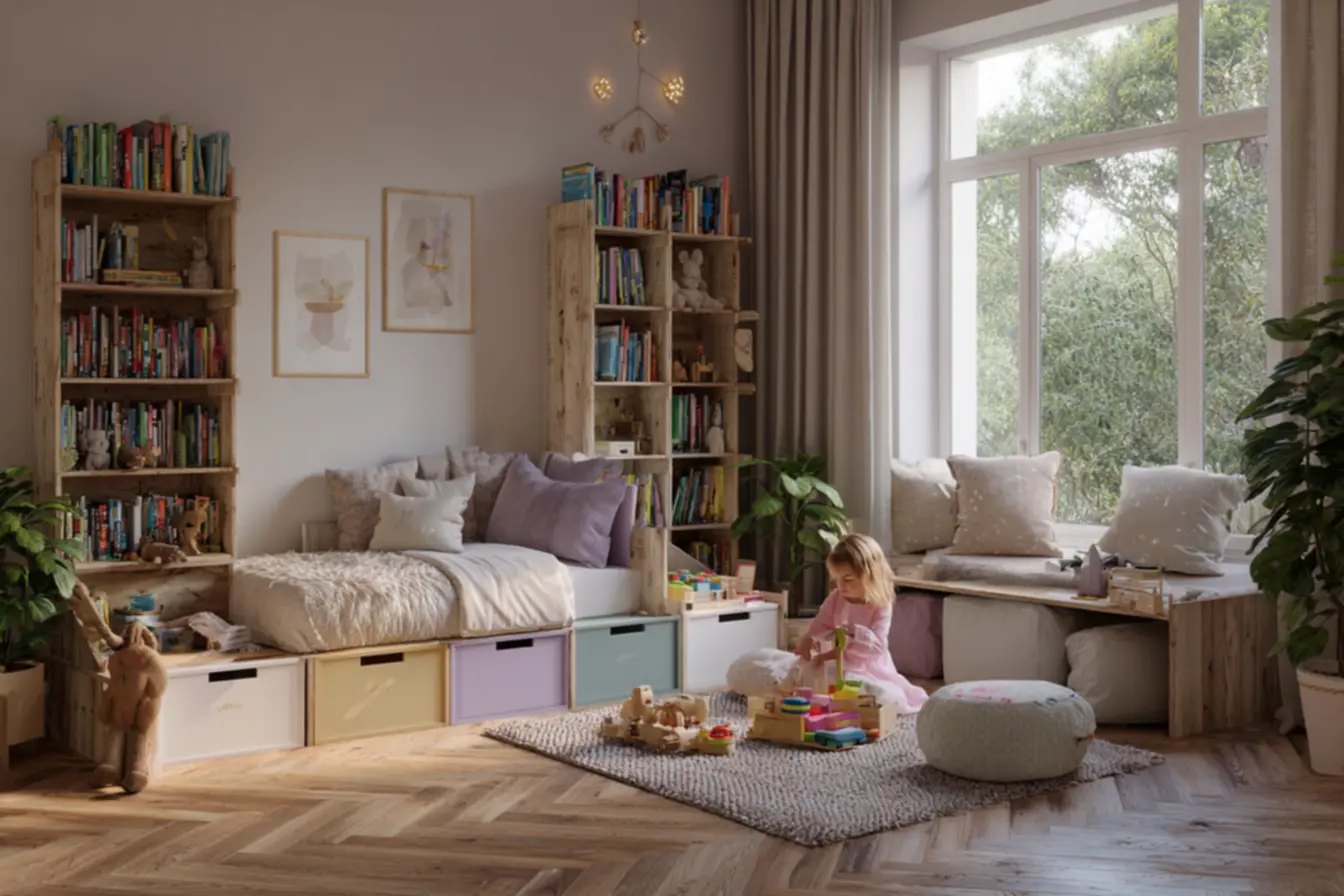 decoração de quarto infantil que estimula o desenvolvimento e a autonomia da criança