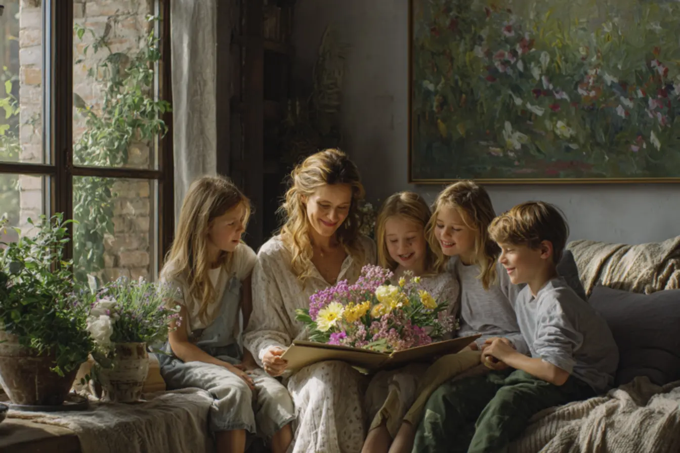 Painel decorado para Dia das Mães com balões, kits prontos e elementos personalizados