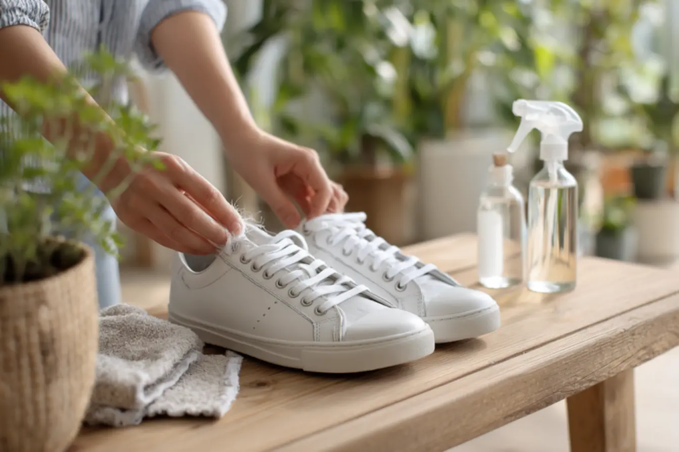 Método simples para restaurar o brilho dos tênis brancos usando apenas dois ingredientes