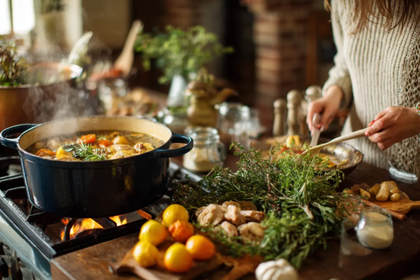 Frango dourado na panela para intensificar o sabor do caldo caseiro