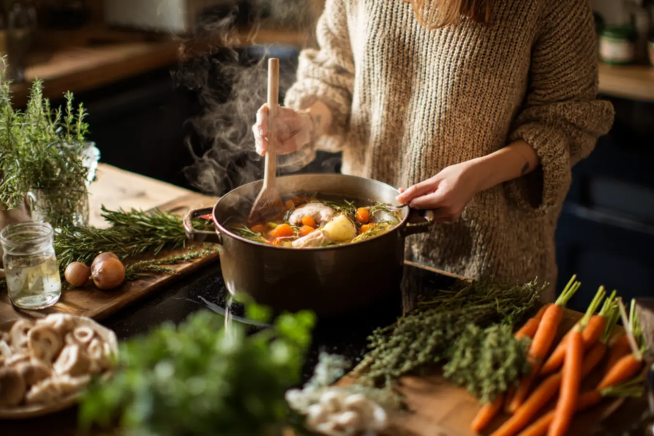 Prepare um delicioso caldo de galinha em 9 ingredientes e descubra como realçar seu sabor com uma receita simples e ideal para o outono