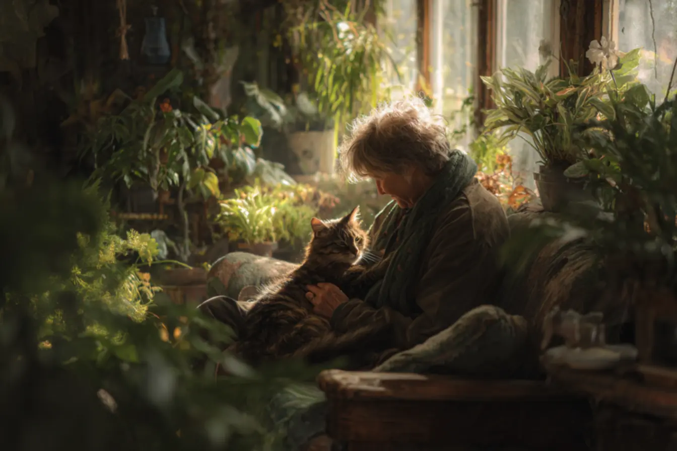 Ambiente interno enriquecido com prateleiras e arranhadores para gatos