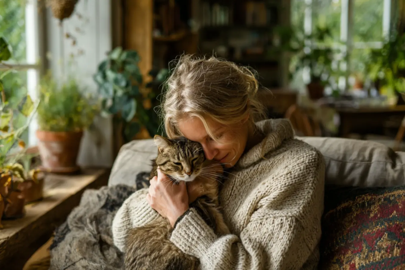 Gato doméstico de raça longeva vivendo em ambiente interno seguro e bem cuidado