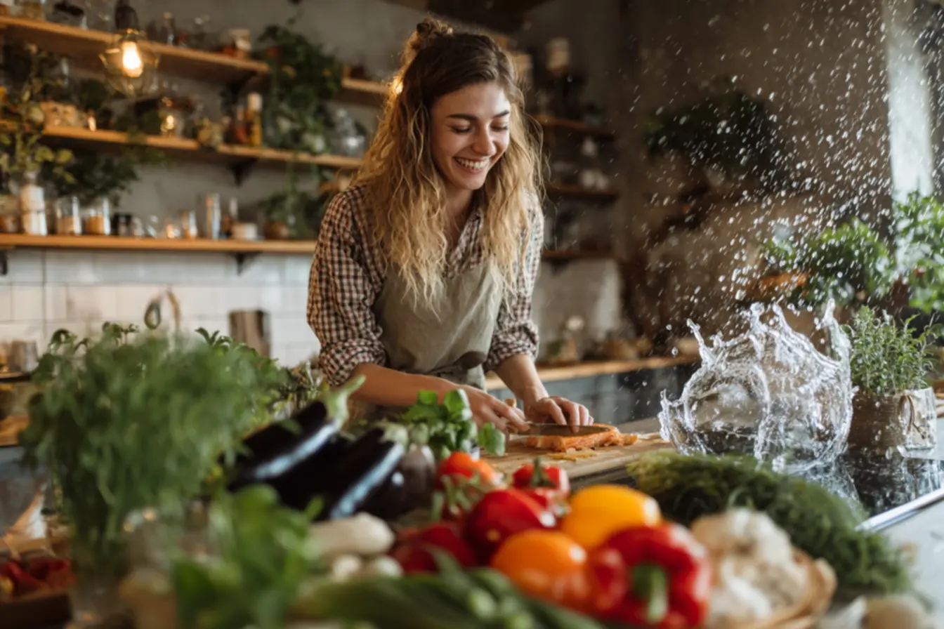 Berinjela salteada com legumes no estilo mediterrâneo