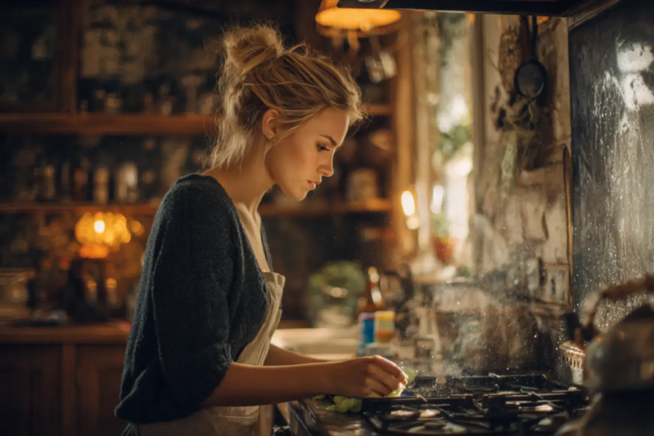 Limpeza interna do forno com pasta de bicarbonato e vinagre