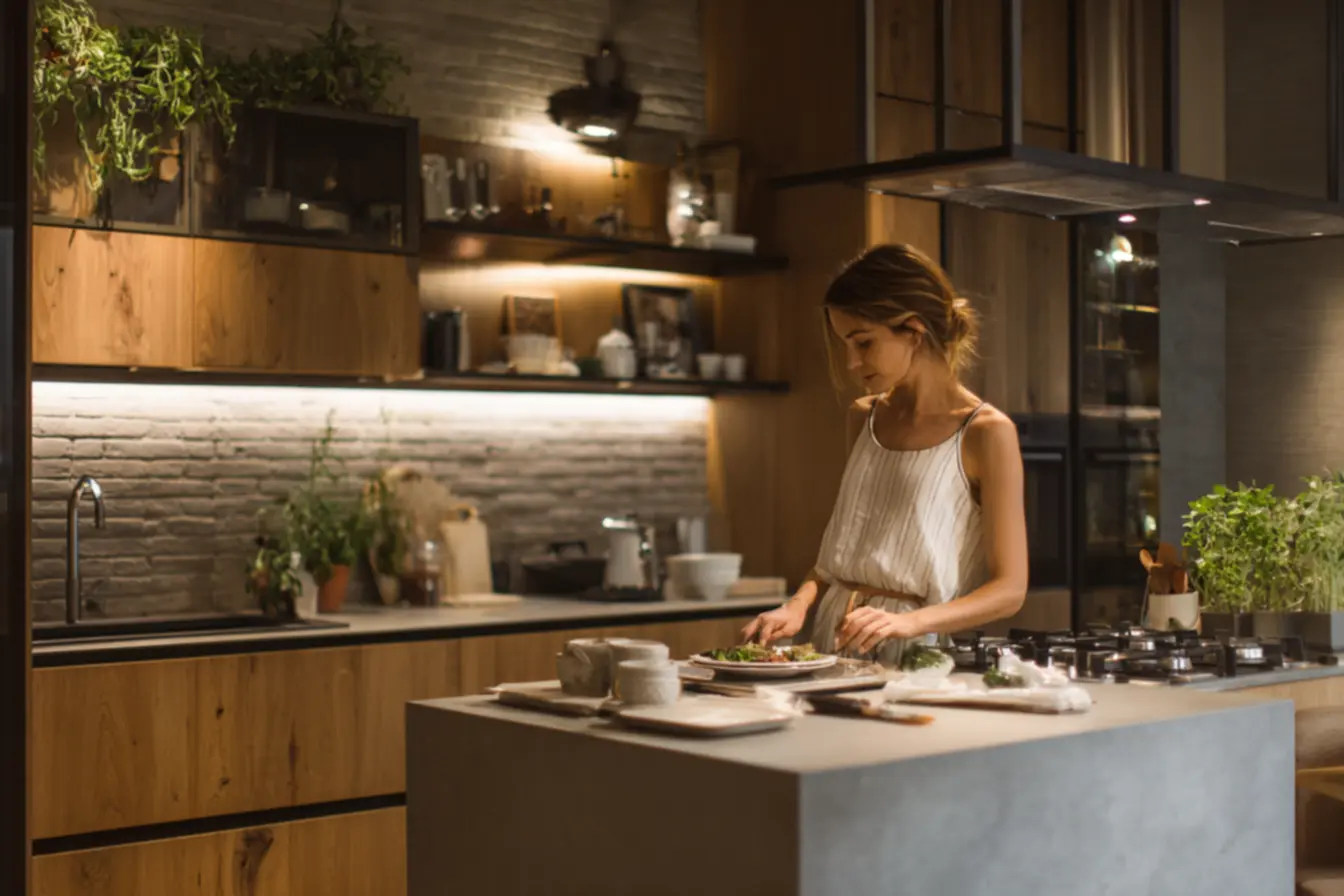 Organização de armários suspensos com nichos e acessórios funcionais