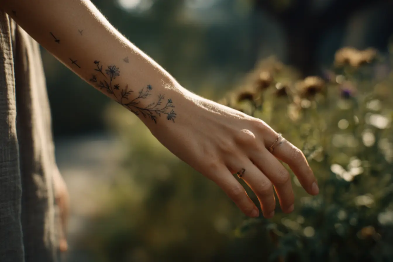 Tatuagens delicadas para mãos pequenas com traços finos e femininos